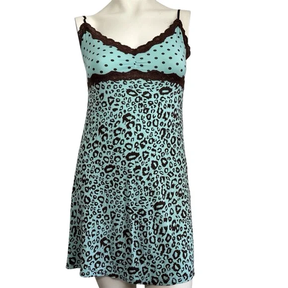 Pjsalvage blue cheetah slip dress - Picture 1 of 4